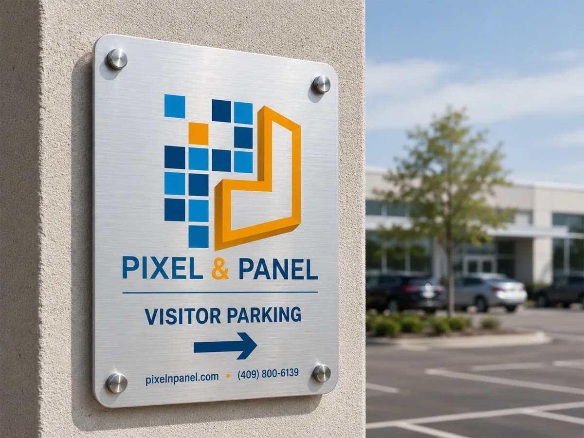 Aluminum signs mounted at a commercial property in Nederland Texas