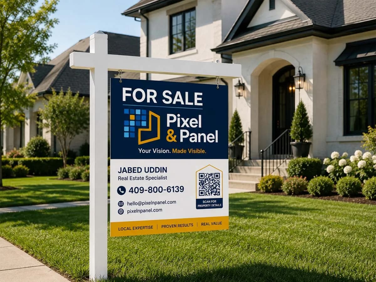 Professional real estate listing sign installed in Port Arthur Texas