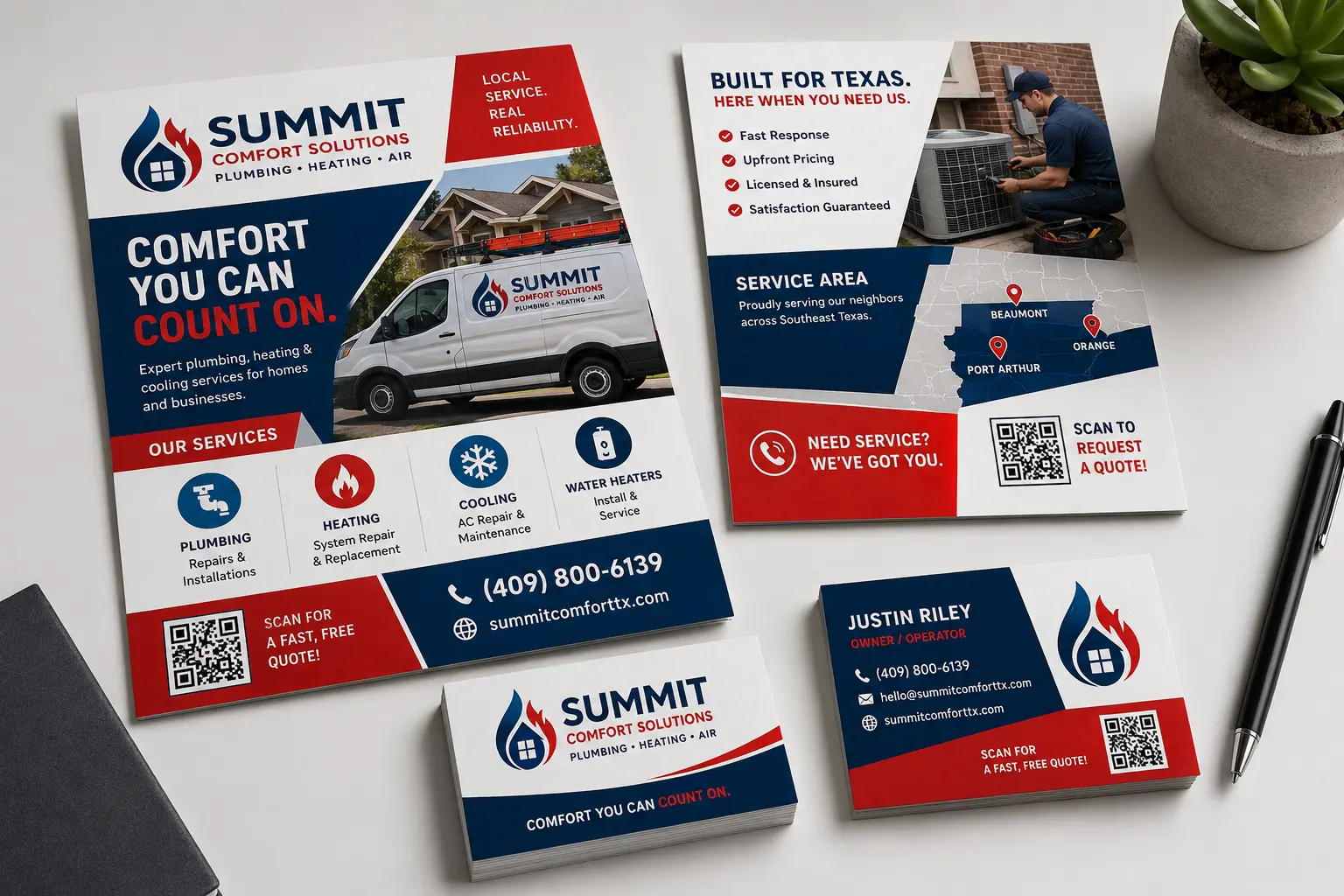Business card and flyer print marketing concept by Pixel & Panel