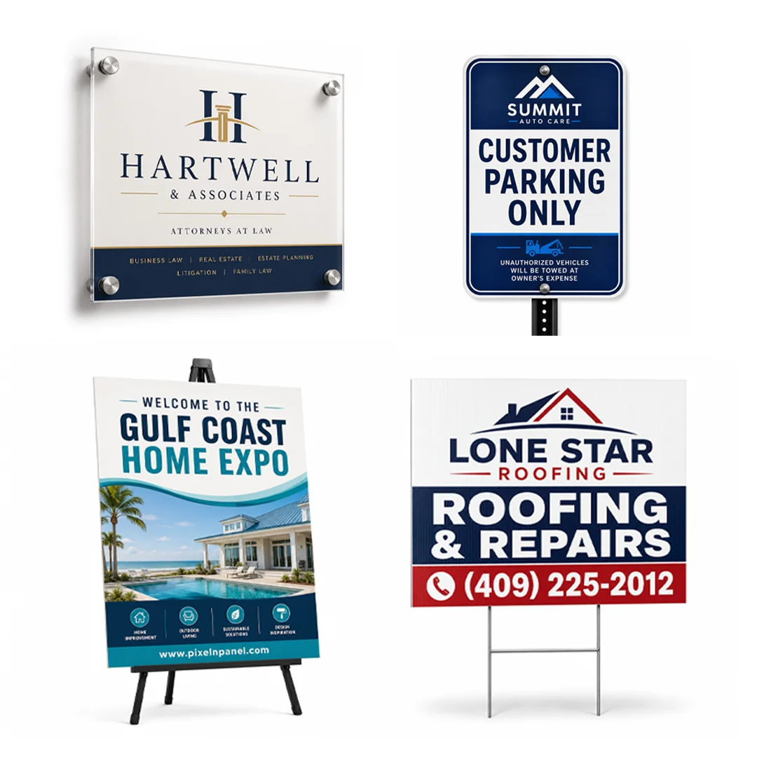 Custom Rigid & Metal Signs — Pixel & Panel