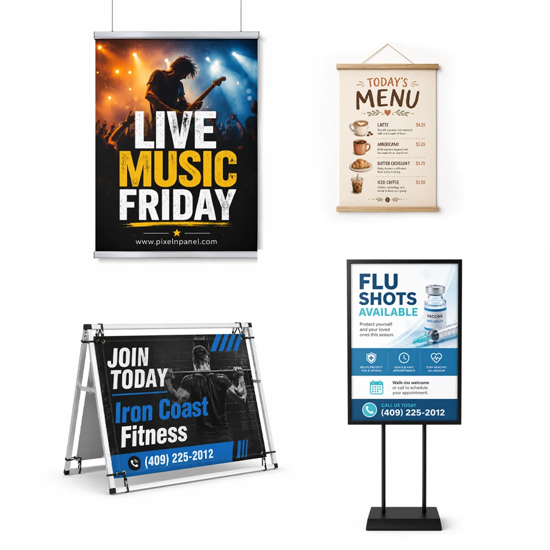 Custom Sign Holders & Display Frames — Pixel & Panel