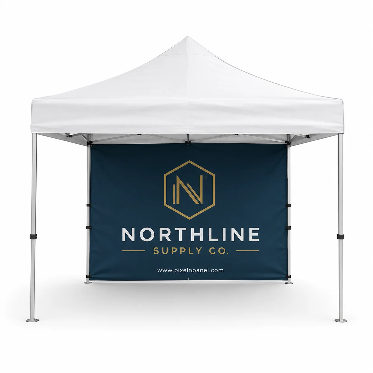 Printed full back wall for canopy event tent in Beaumont TX
