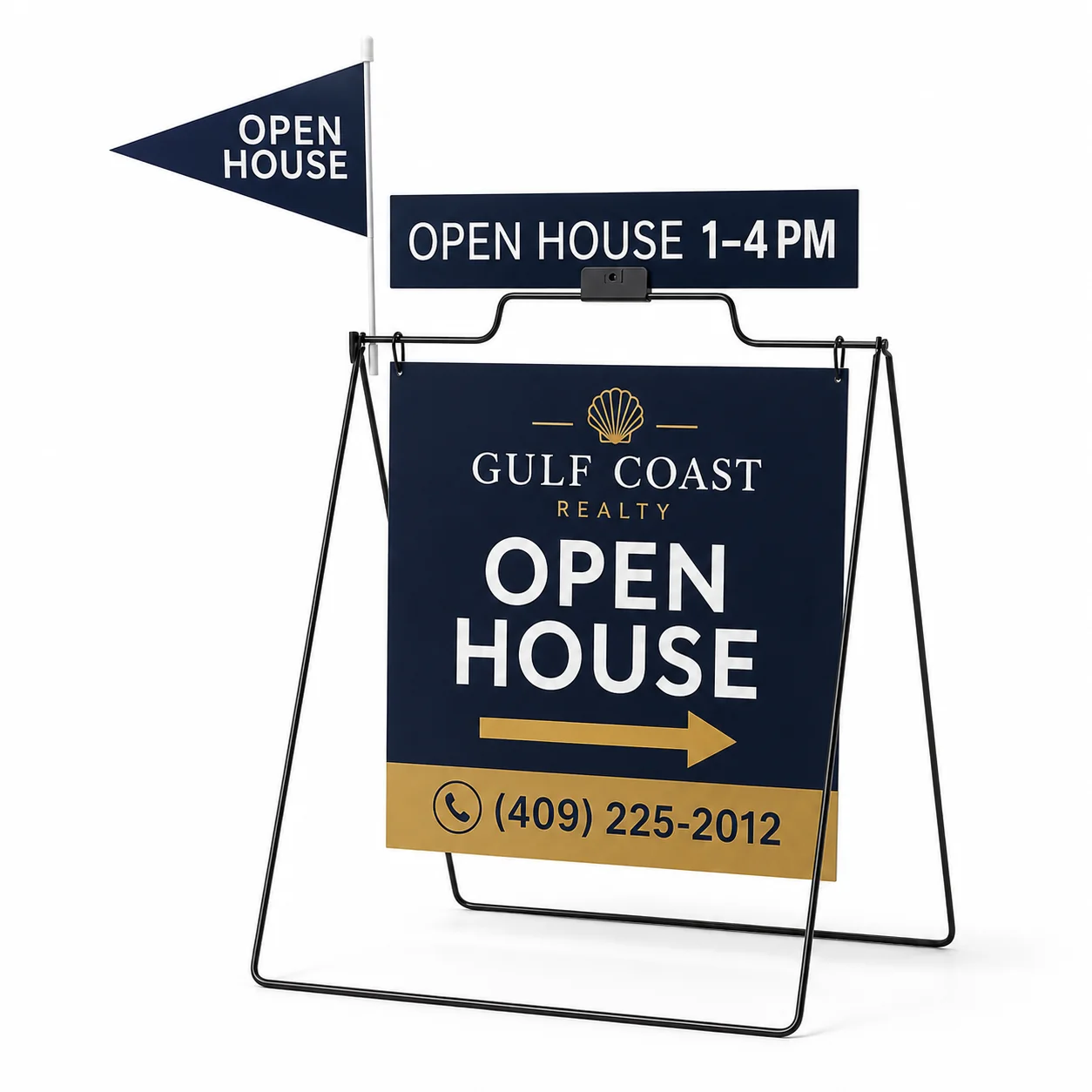 Real estate open house A-frame sign in Beaumont TX