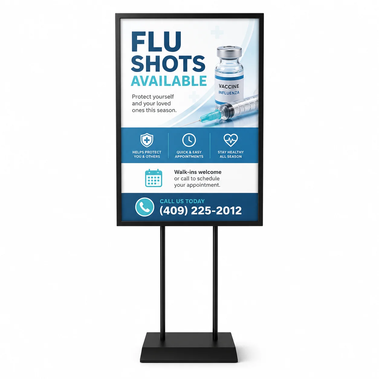 Freestanding floor poster display stand in Beaumont TX